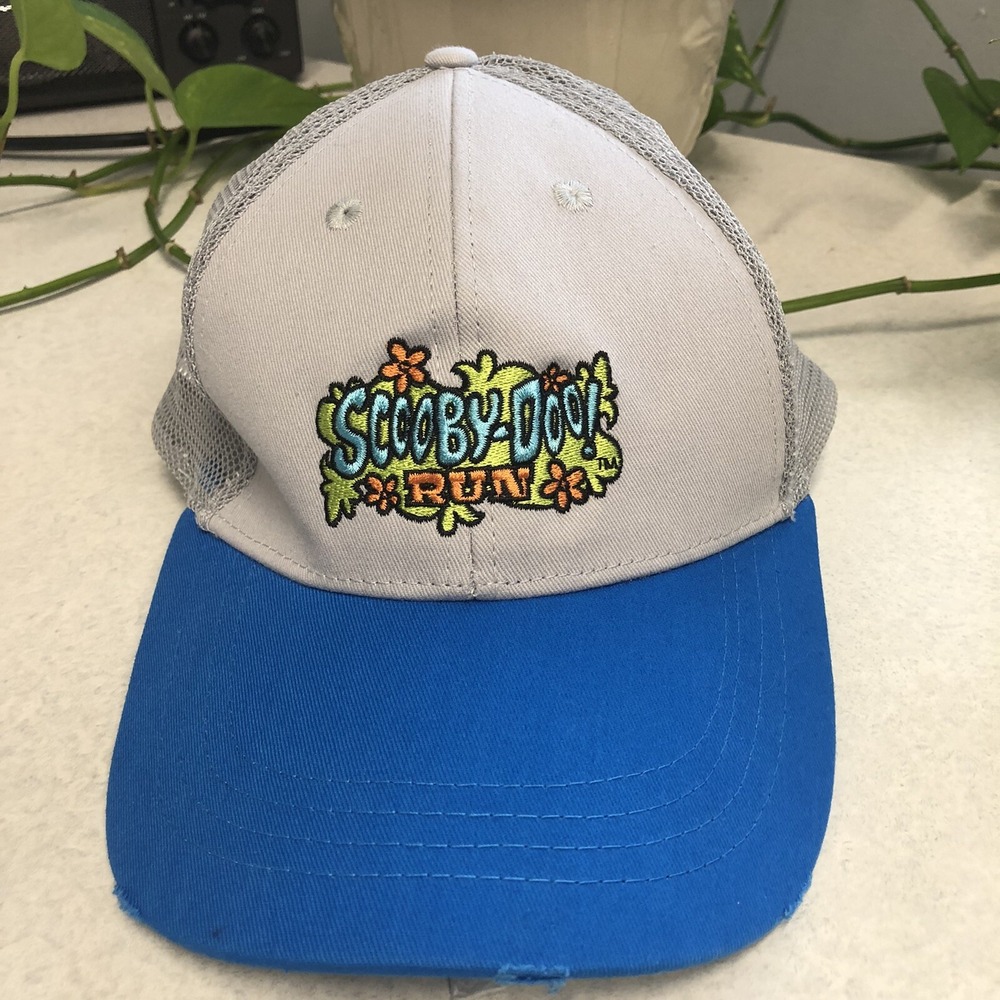 Hanna Barbera -Scooby-Doo RUN Gray Blue Mesh‎ Back Adjustable Cap Hat